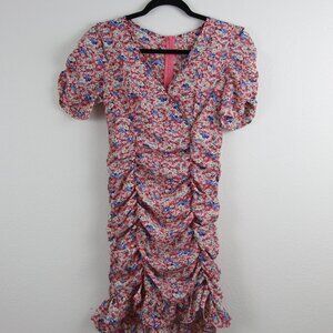 Delicate ruffled flattering v neck summer dress